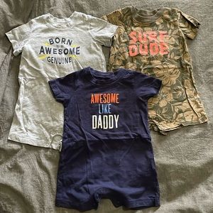 Carters Shorts Romper 3pc set!